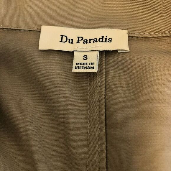 Du Paradis Warm Beige Normcore, Beigecore, Light Academia Belted Dress Sz S NWOT - Picture 9 of 15